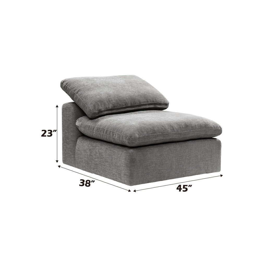 Naveen Modular Sectional With Ottoman - Modular Sofa Set with Ottoman - Beige or Dark Gray