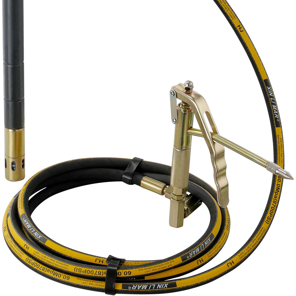 Air Operated Grease Pump with 13 ft Hose and 360° Swivel Gun - Cast-Aluminum
