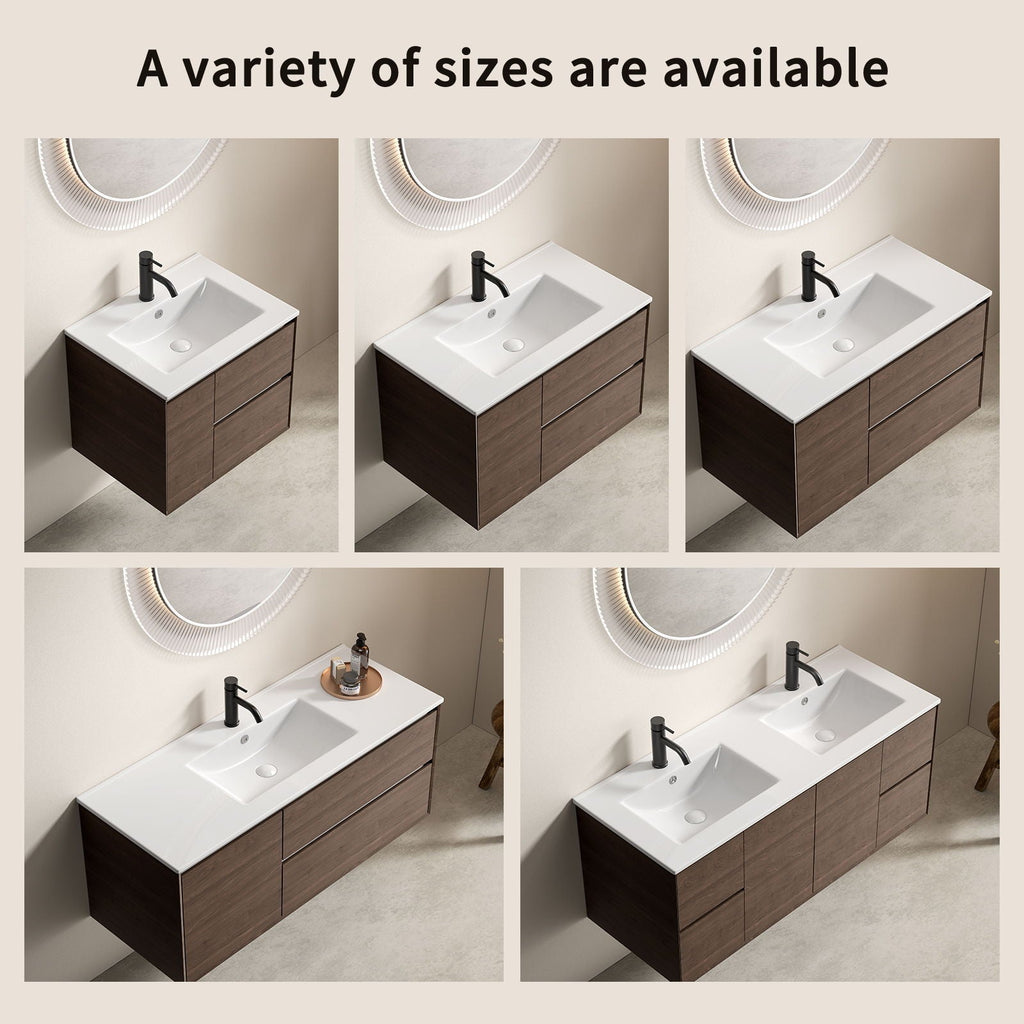 Milk White Bathroom Sink Vanity Top with Thin-Edge Design - 47.64" Wide