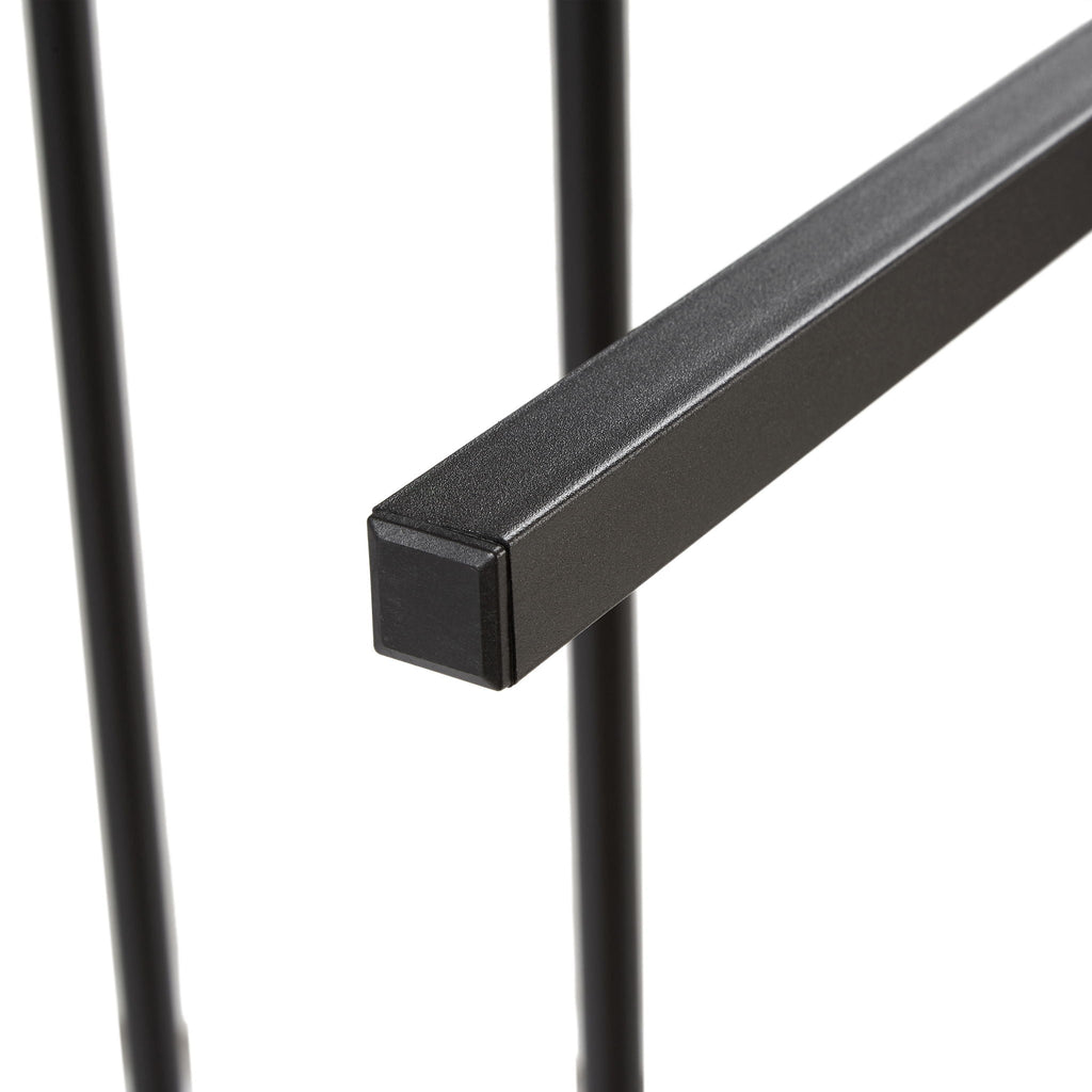 Metal Platform Bed Frame with Wooden Headboard and USB - Dark Brown