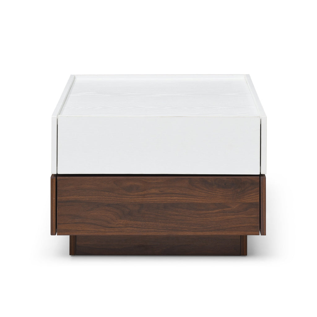Rotating Coffee Table with 2 Drawers - Modern Storage Table