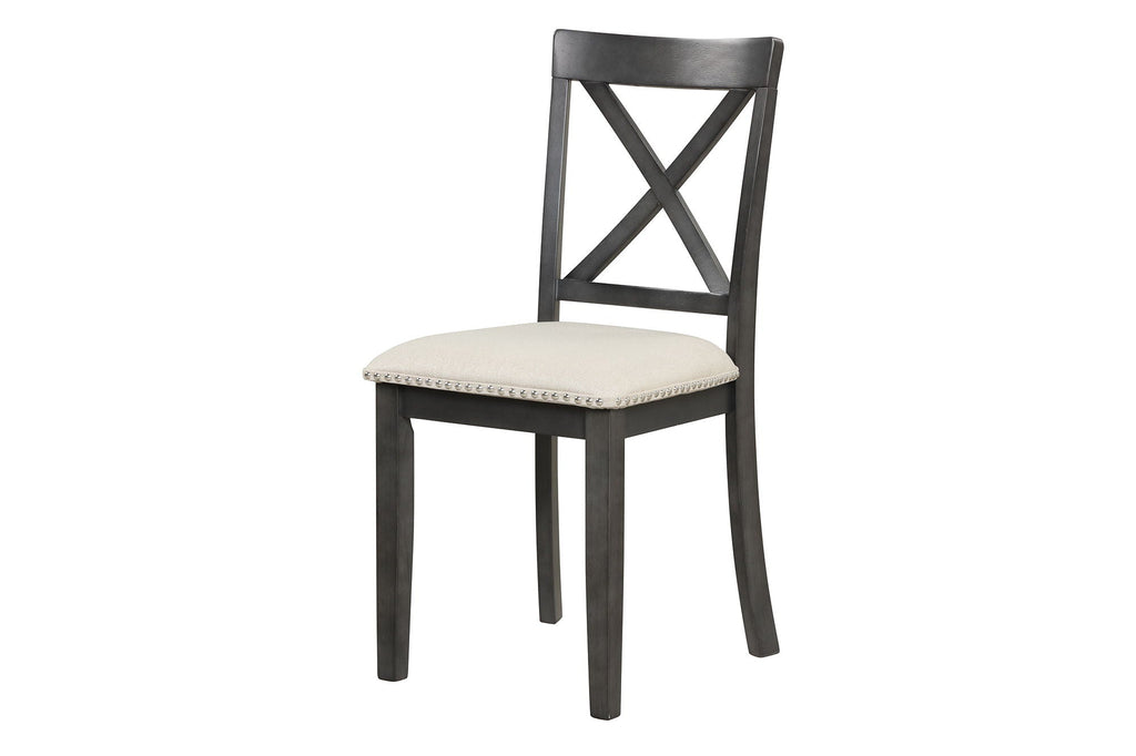 Solid Wood 5 Piece Dining Room Set with Table and 4 Chairs - White or Dark Gray