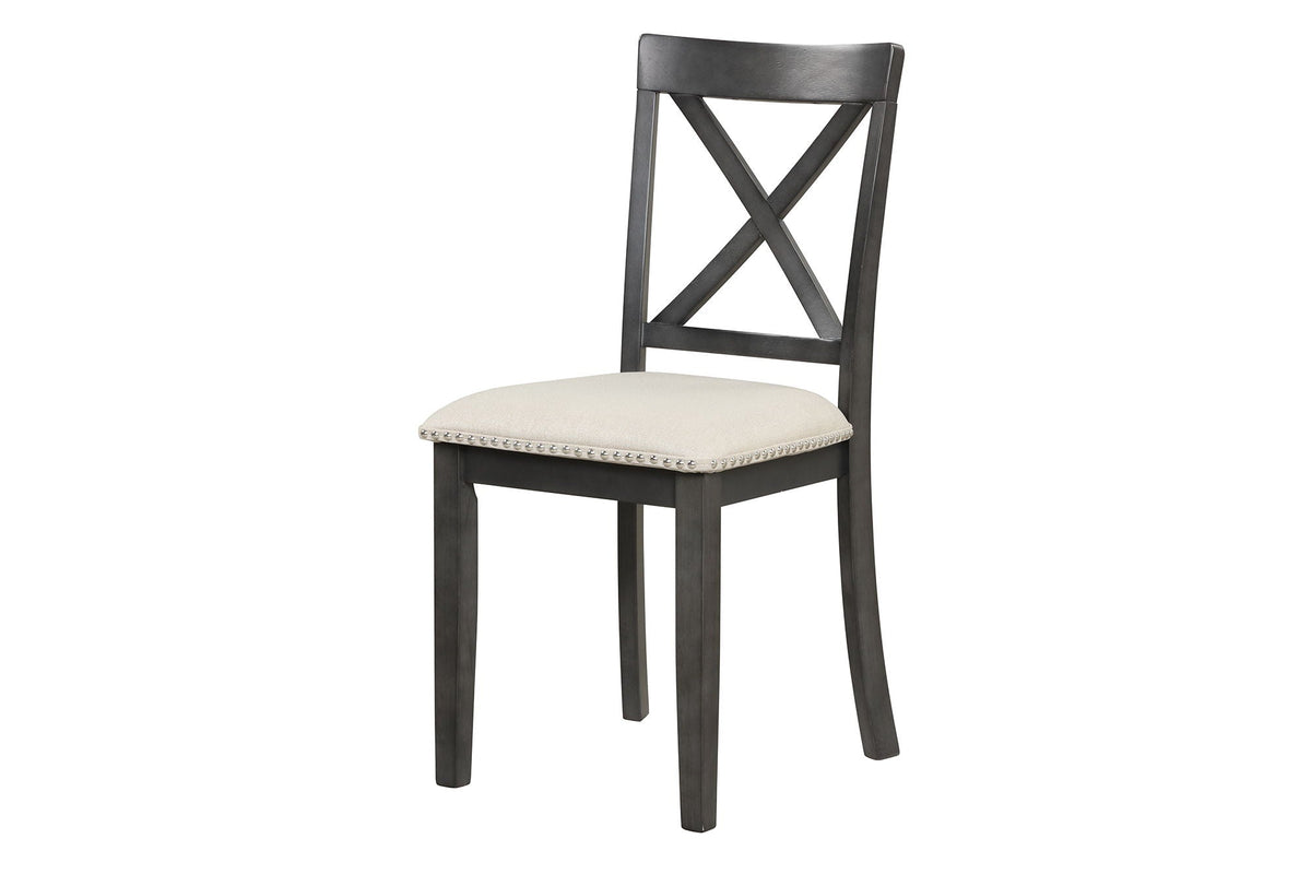 Solid Wood 5 Piece Dining Room Set with Table and 4 Chairs - White or Dark Gray