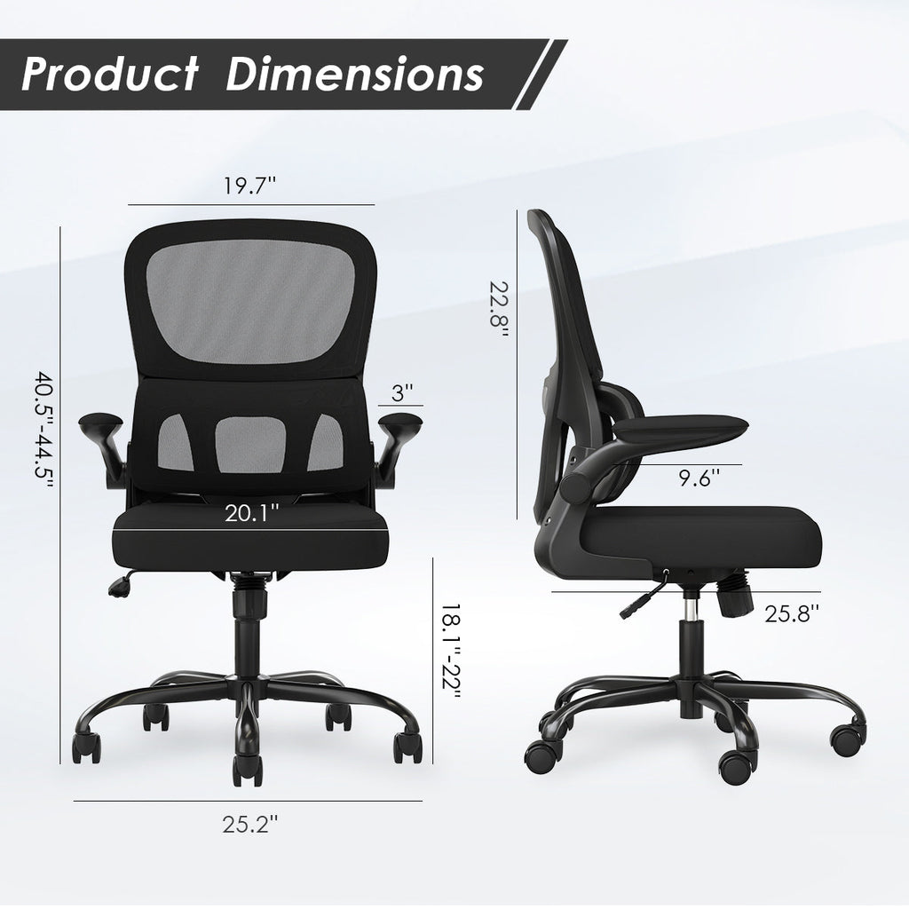 Ergonomic Mesh Office Chair with Lumbar Support - Black