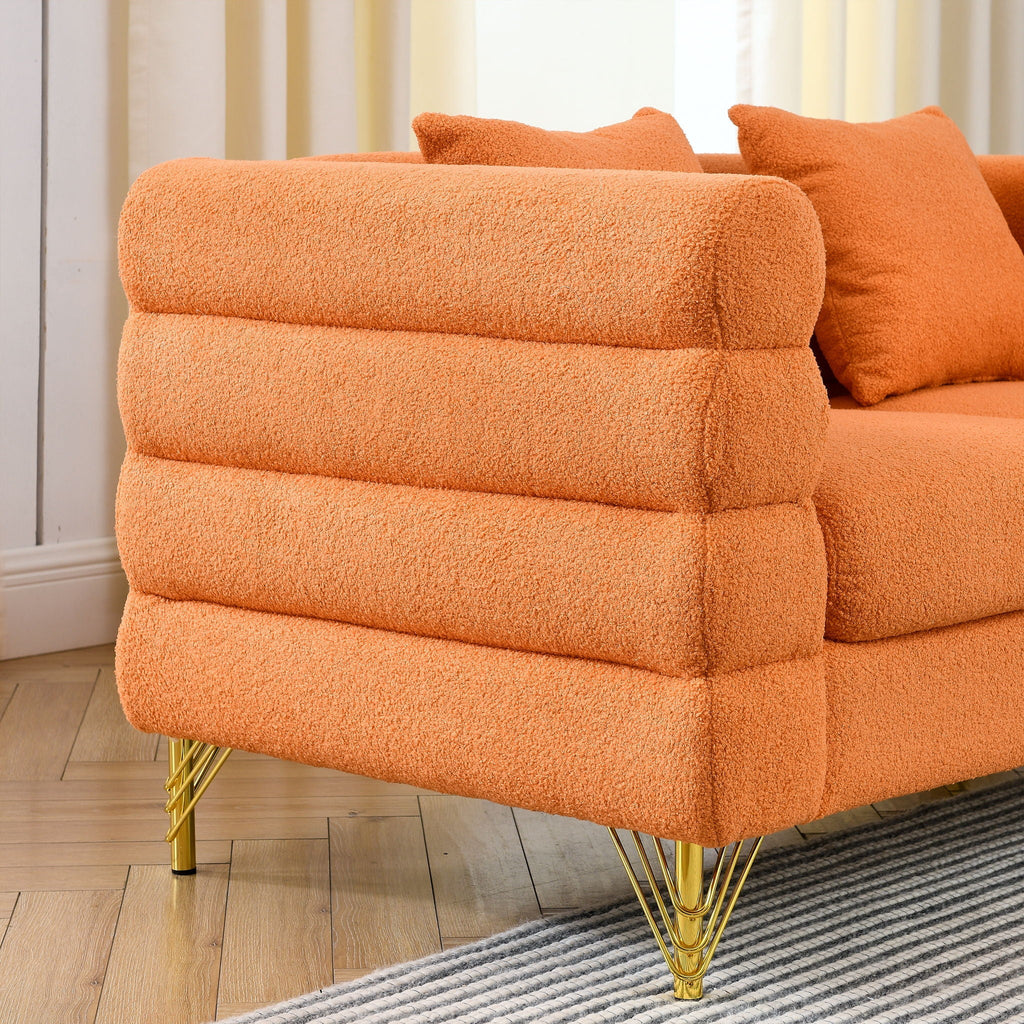 Streamline Sectional Sofa with Art Deco Design - Multiple Colors