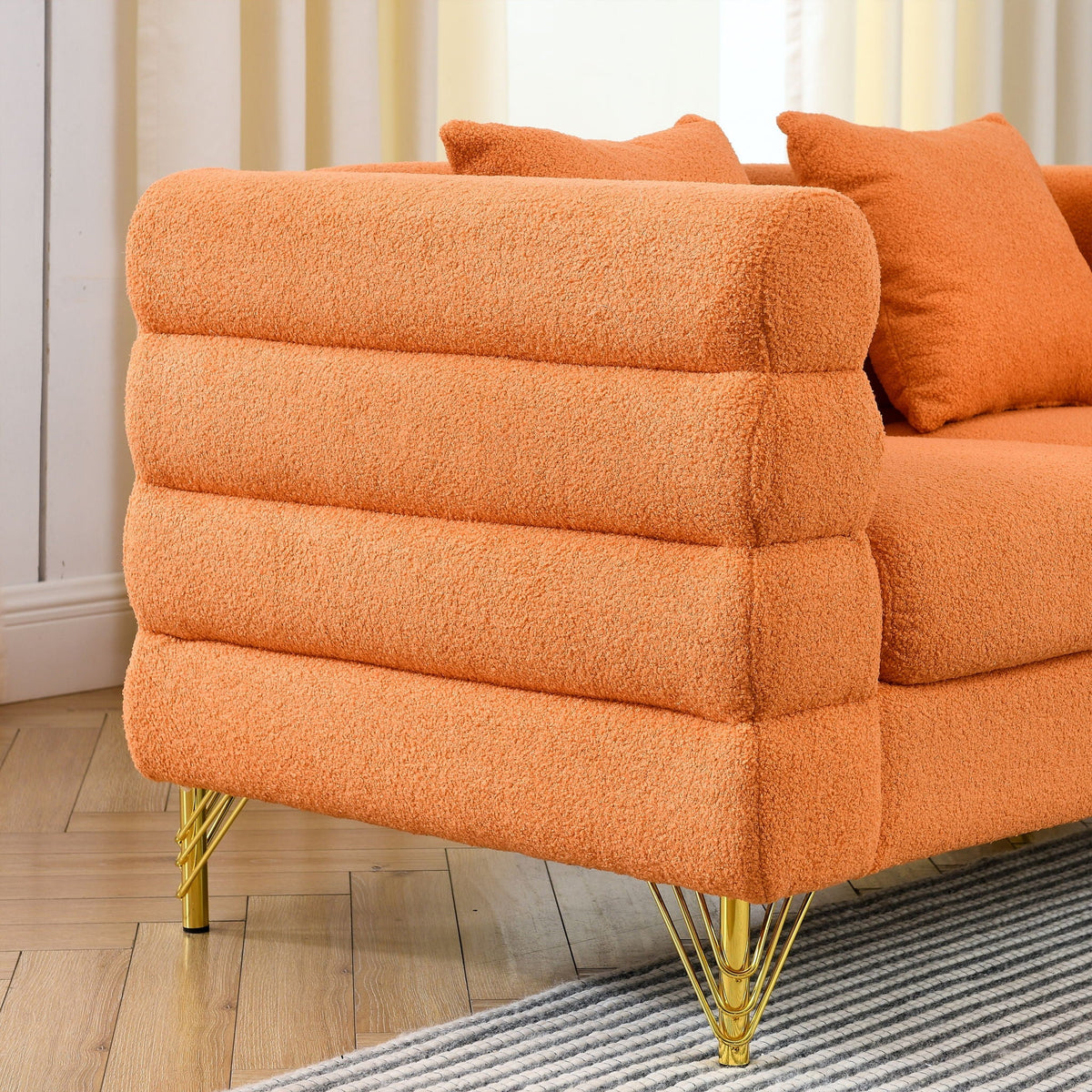Streamline Sectional Sofa with Art Deco Design - Multiple Colors