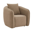 Keith Chenille Armchair with Matching Toss Pillow - Beige or Light Brown