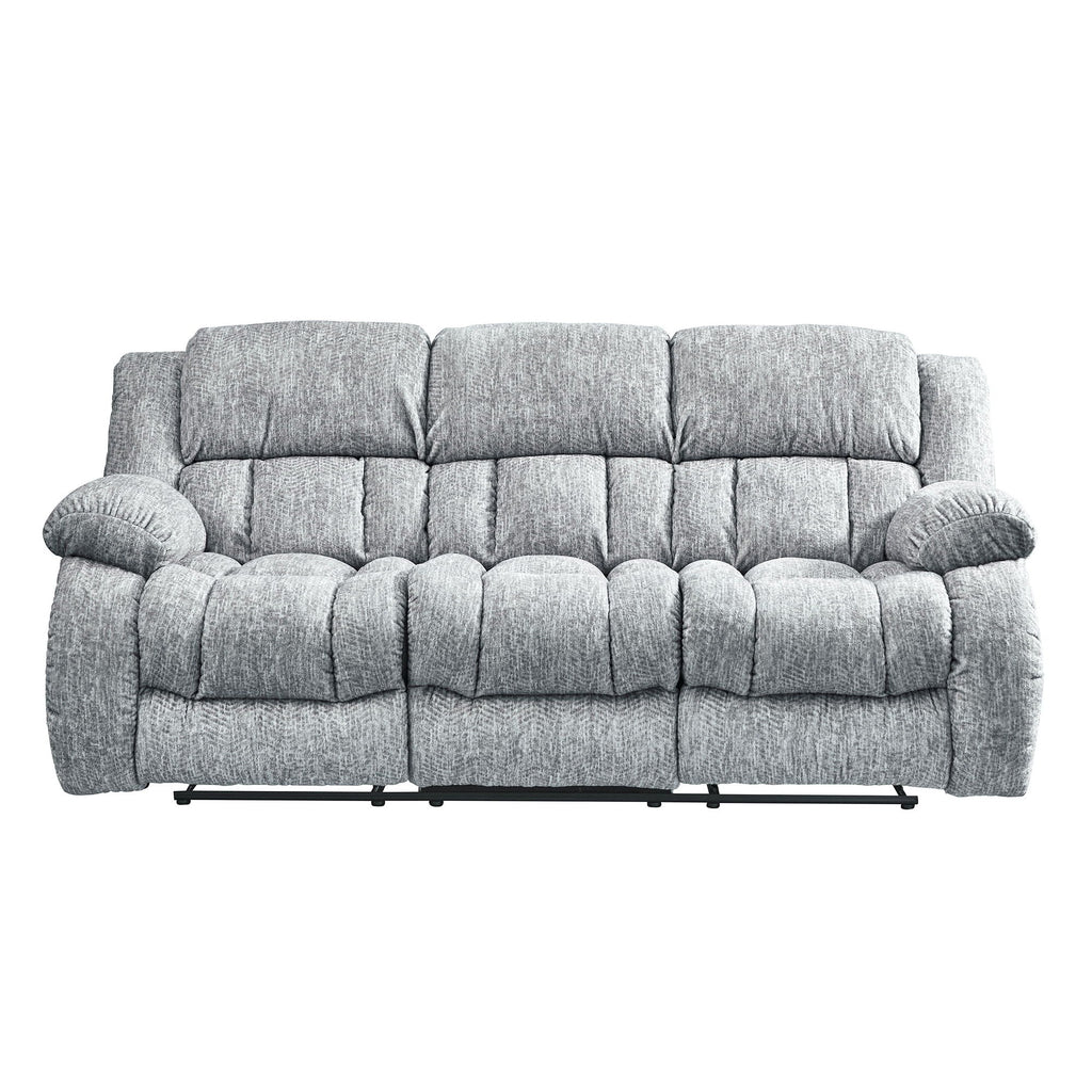 Gray Reclining Living Room Set with Manual Reclining Features - 3 Piece