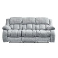 Gray Reclining Living Room Set with Manual Reclining Features - 3 Piece