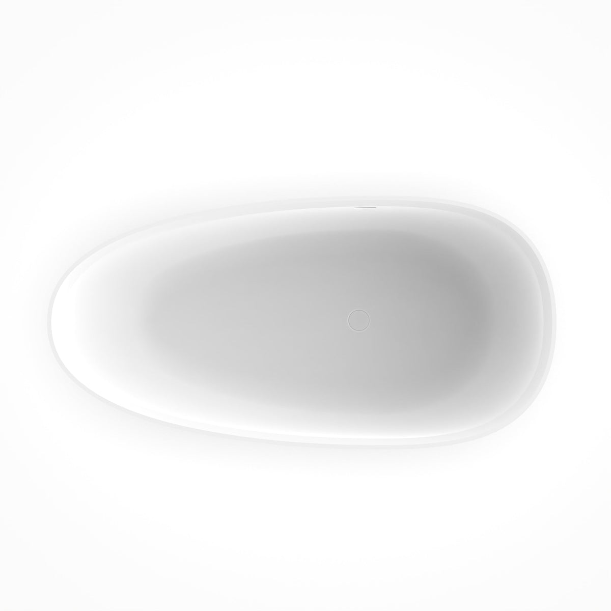 71 Inch Artificial Stone Freestanding Bathtub with Solid Surface - Matte White