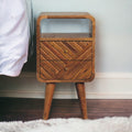 Solid Wood Mini Lille Curved Nightstand with Nordic Legs - Natural Finish