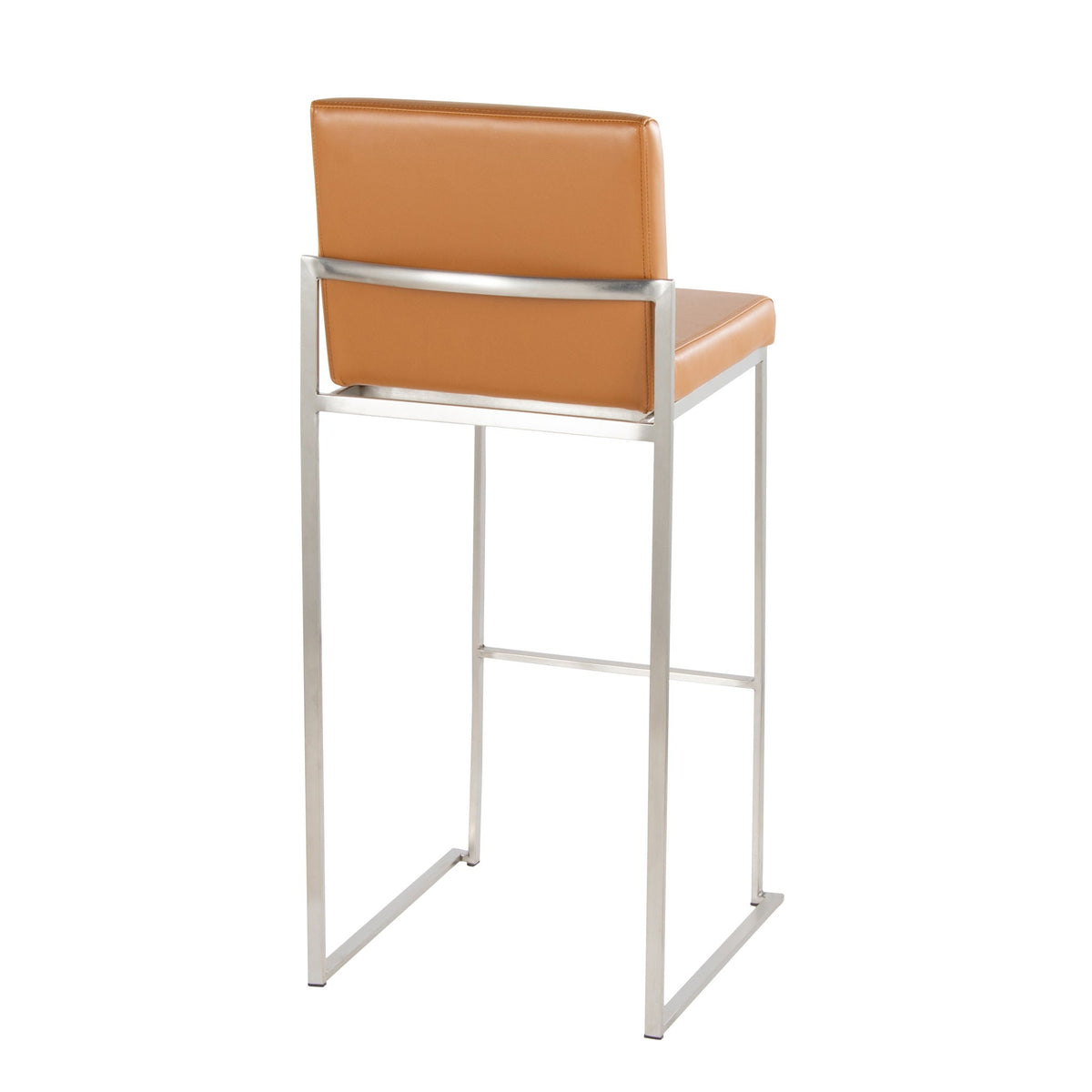Contemporary High Back Barstool Set with Upholstered Seat – Multiple Colors