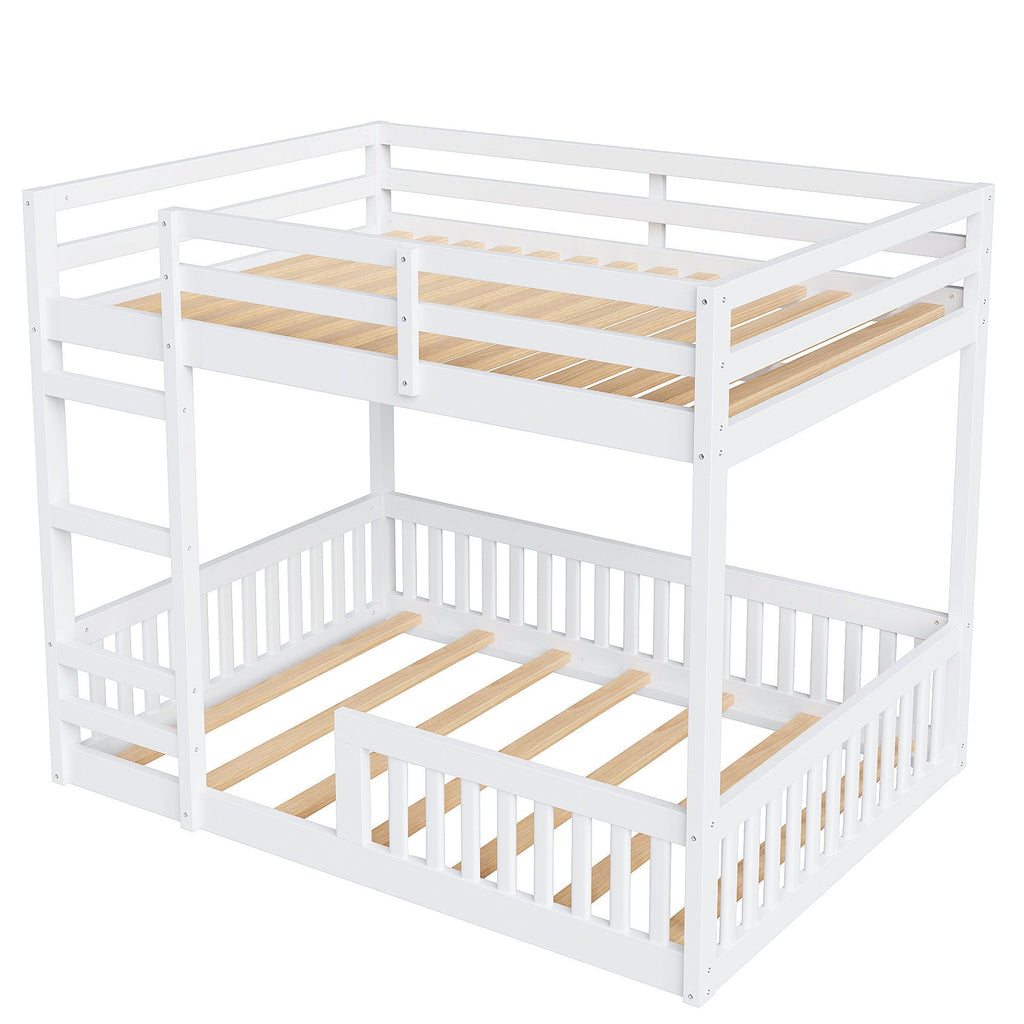 Stylish Bunk Bed With Ladder And Guardrails