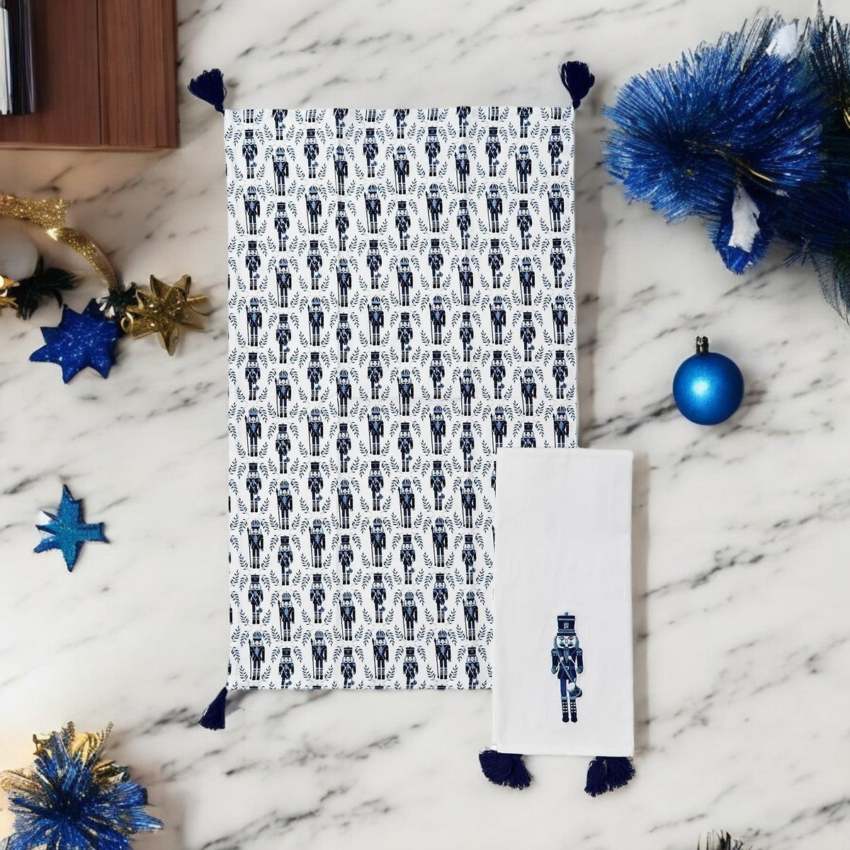 Nutcracker Tea Towel Blue