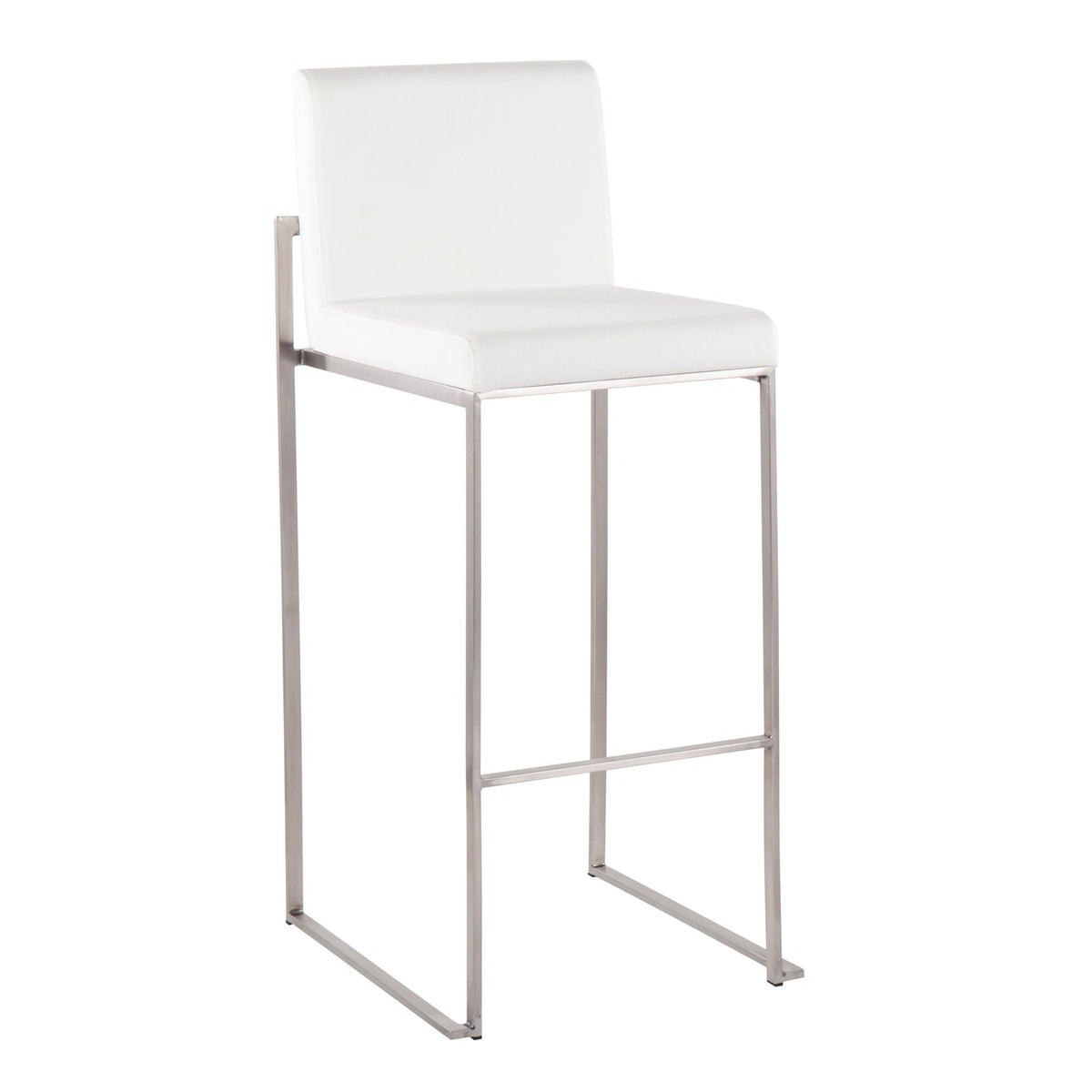 Contemporary High Back Barstool Set with Upholstered Seat – Multiple Colors
