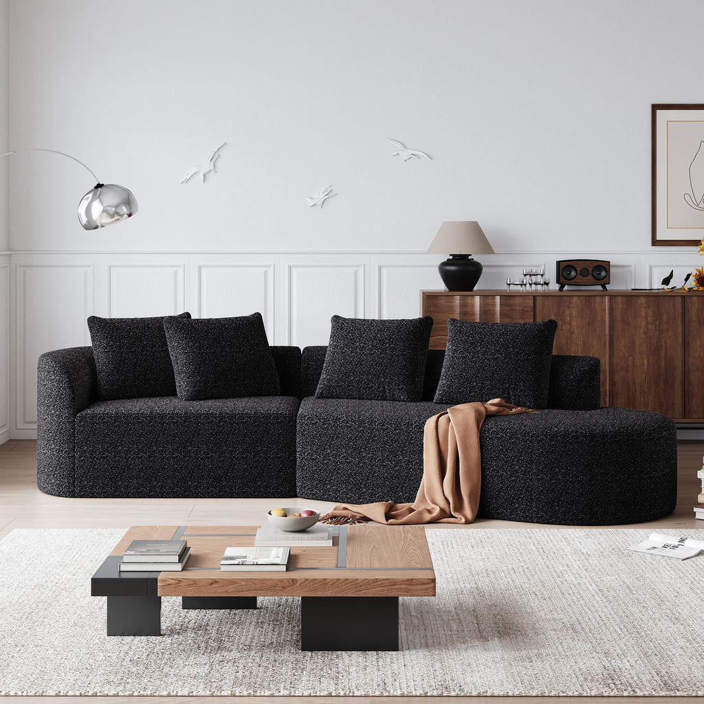 Upholstered Oversized Sectional Sofa - 4 Seater
