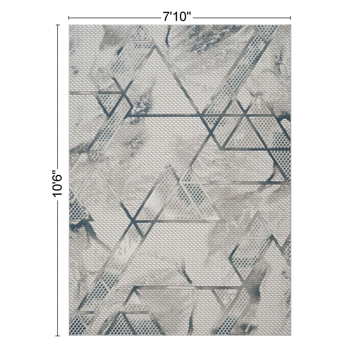 Geometric Effect Area Rug with 3D Texture - Gray