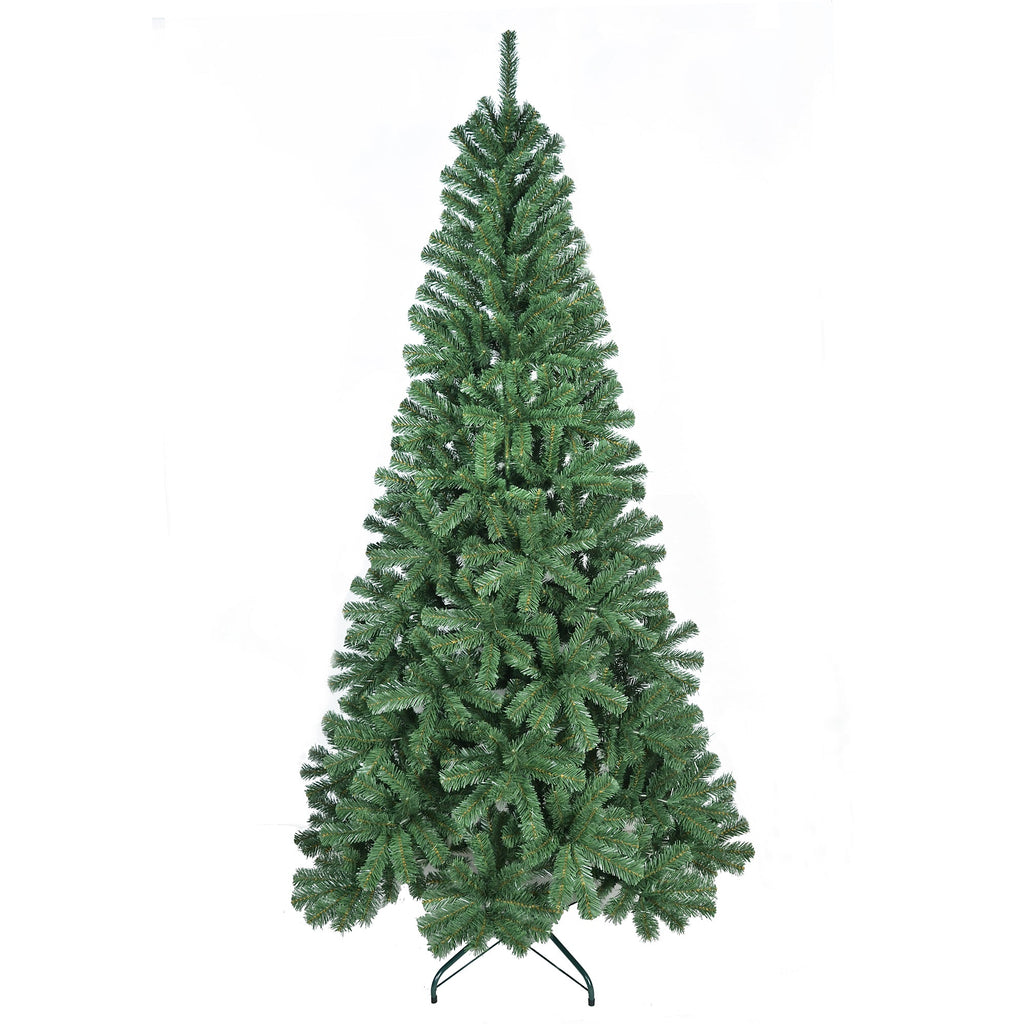 7FT Artificial Christmas Tree with Hinged Structure and Metal Stand - Green