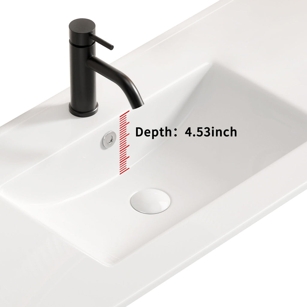 Milk White Bathroom Sink Vanity Top with Thin-Edge Design - 47.64" Wide