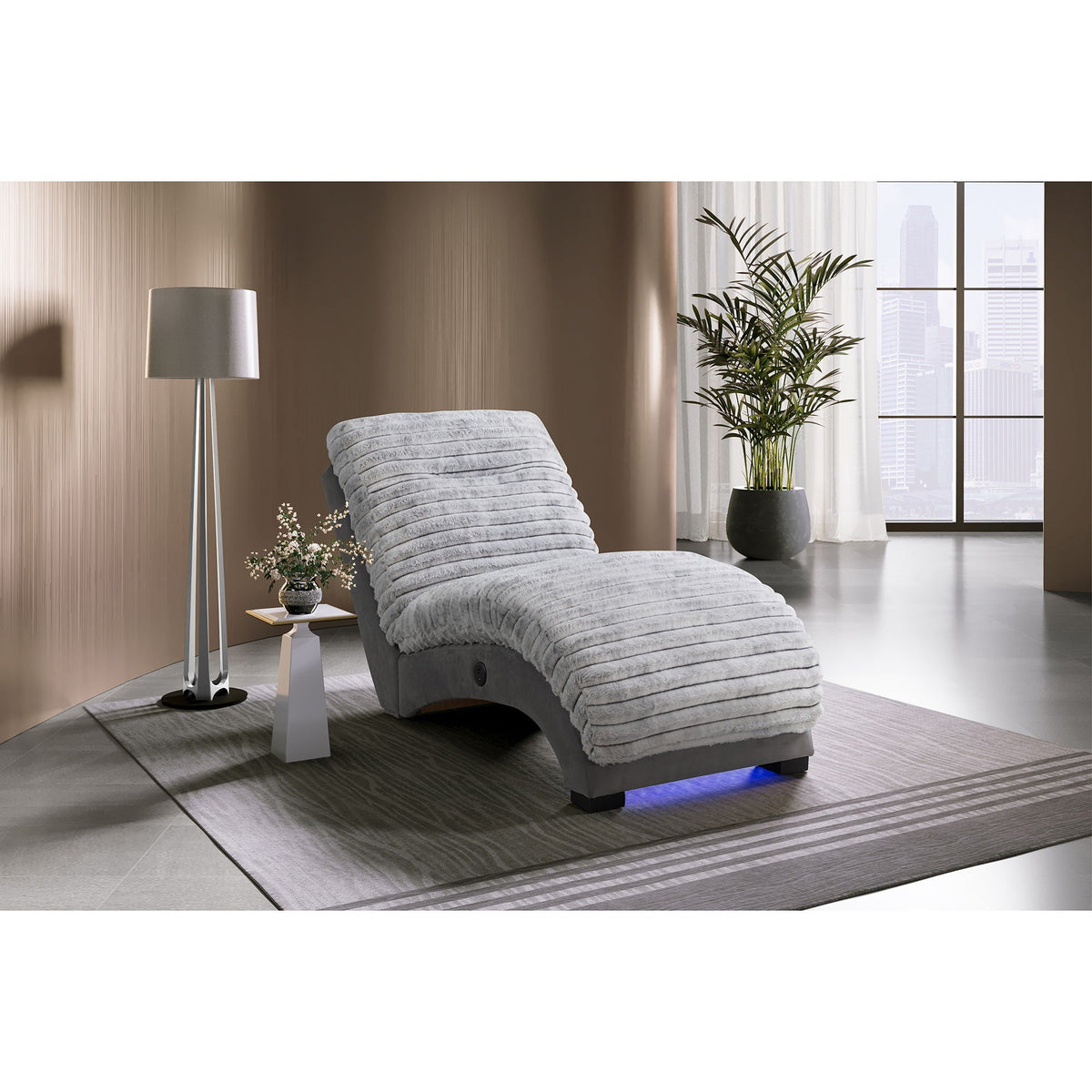 Accent Chaise with USB Support - Soft Fabric