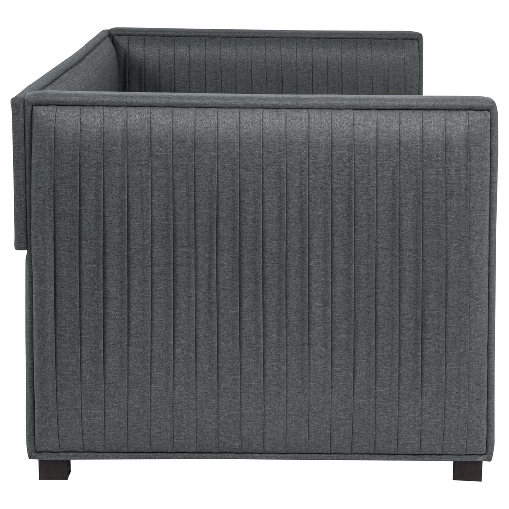 Brodie Upholstered Twin Daybed with Trundle Grey