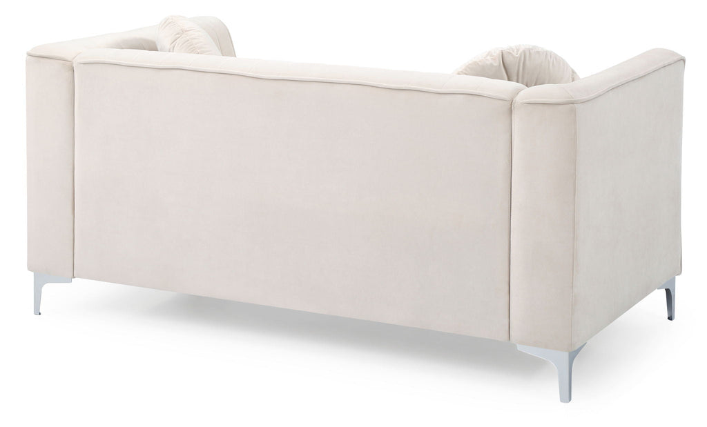 Glam Styled Micro Suede Loveseat with Channel Quilting - Multiple Colors