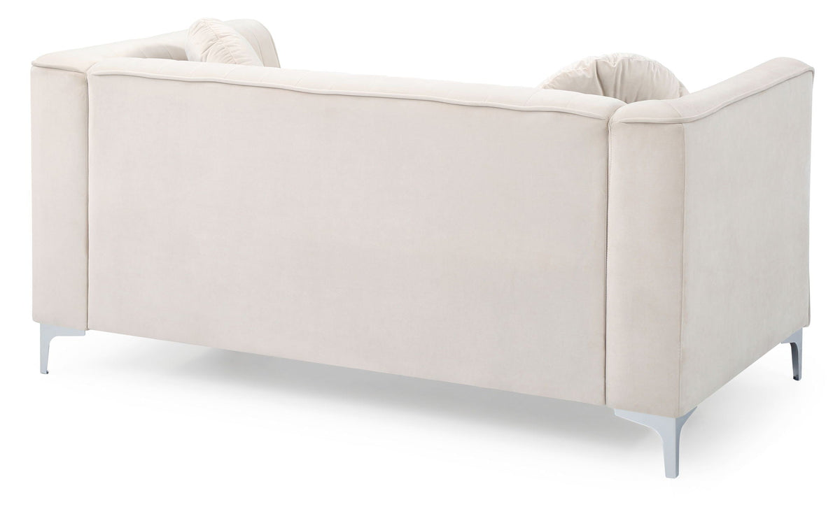 Glam Styled Micro Suede Loveseat with Channel Quilting - Multiple Colors