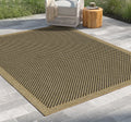 Light Brown Polypropylene Indoor Outdoor Area Rug with Flatweave - Light Brown