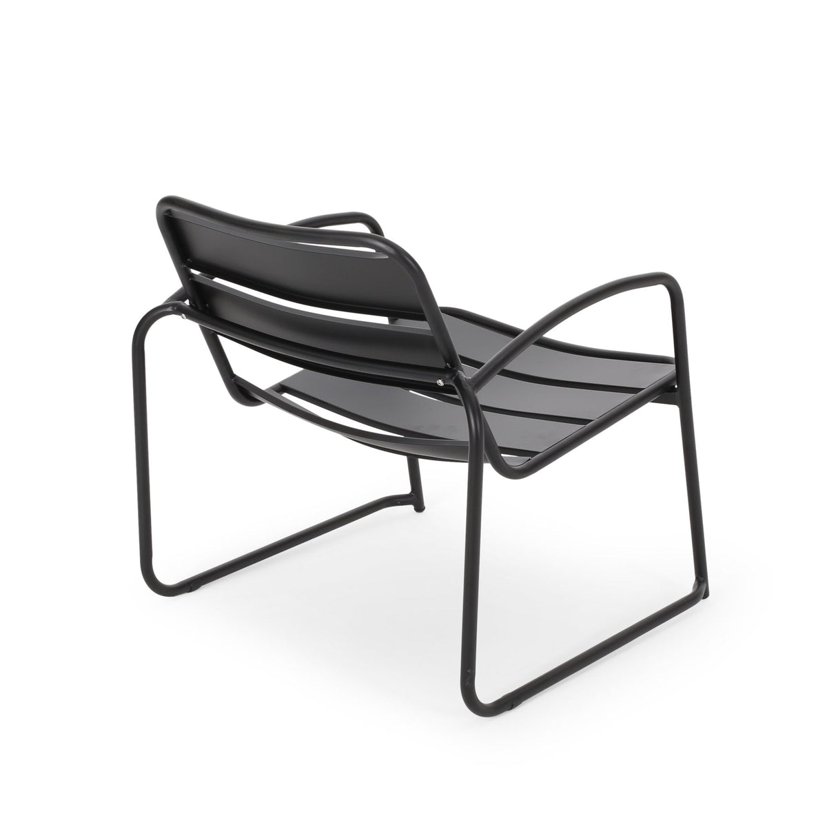 Conrad Chat Set Patio Furniture with Powder-Coated Iron Frame - Matte Black or Teal