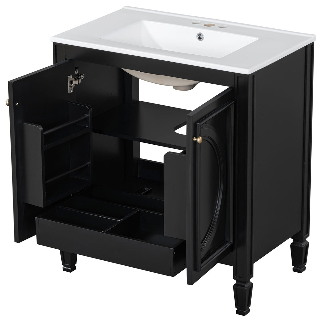 Double Sink Bathroom Vanity Set with Wall Mount Mirror Cabinet