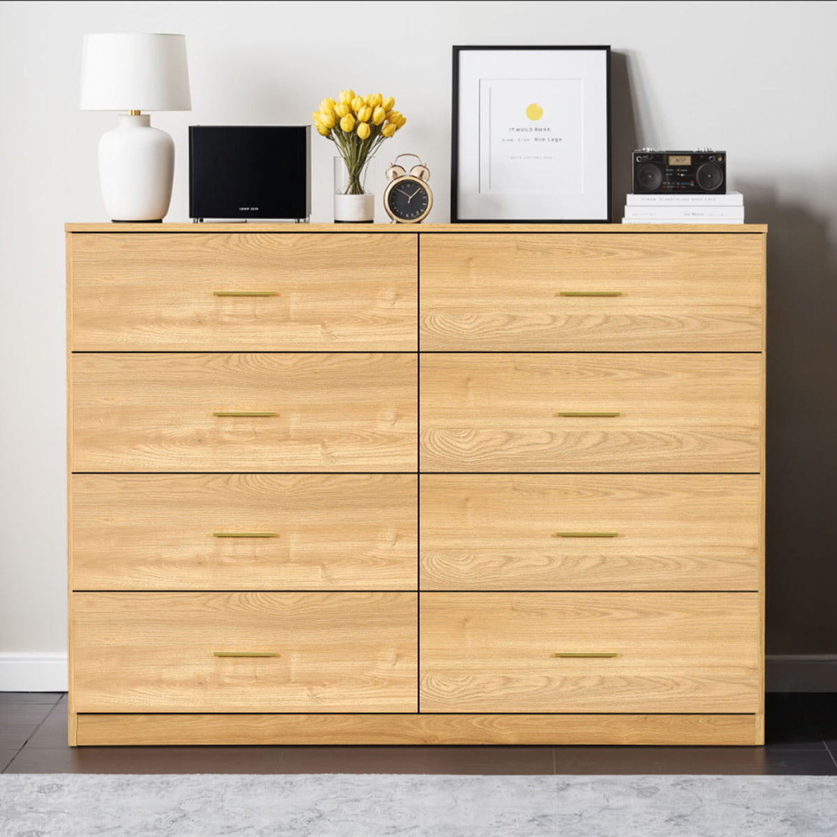 Modern Drawer Dresser with Ample Storage - Multiple Colors