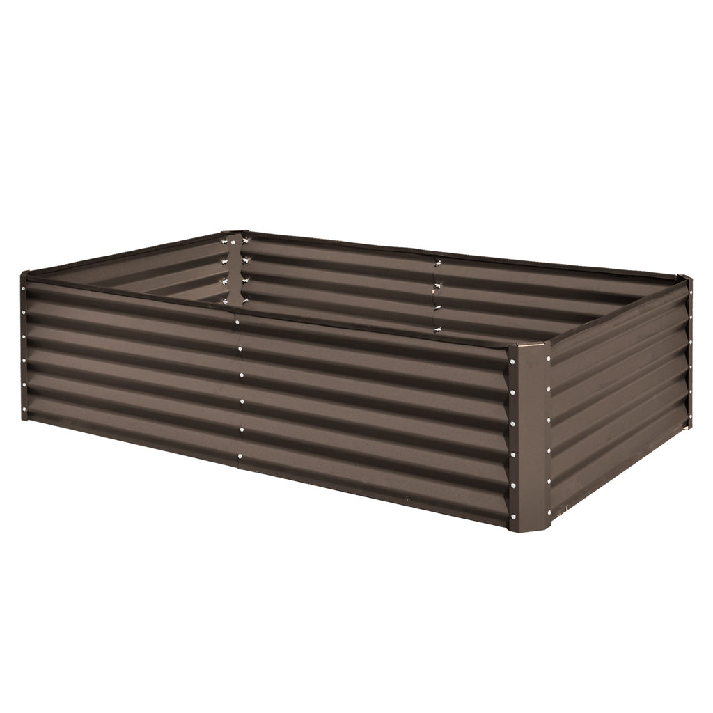 Galvanized Raised Garden Bed with Durable Metal Construction - Brown or Dark Gray