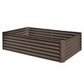Galvanized Raised Garden Bed with Durable Metal Construction - Brown or Dark Gray