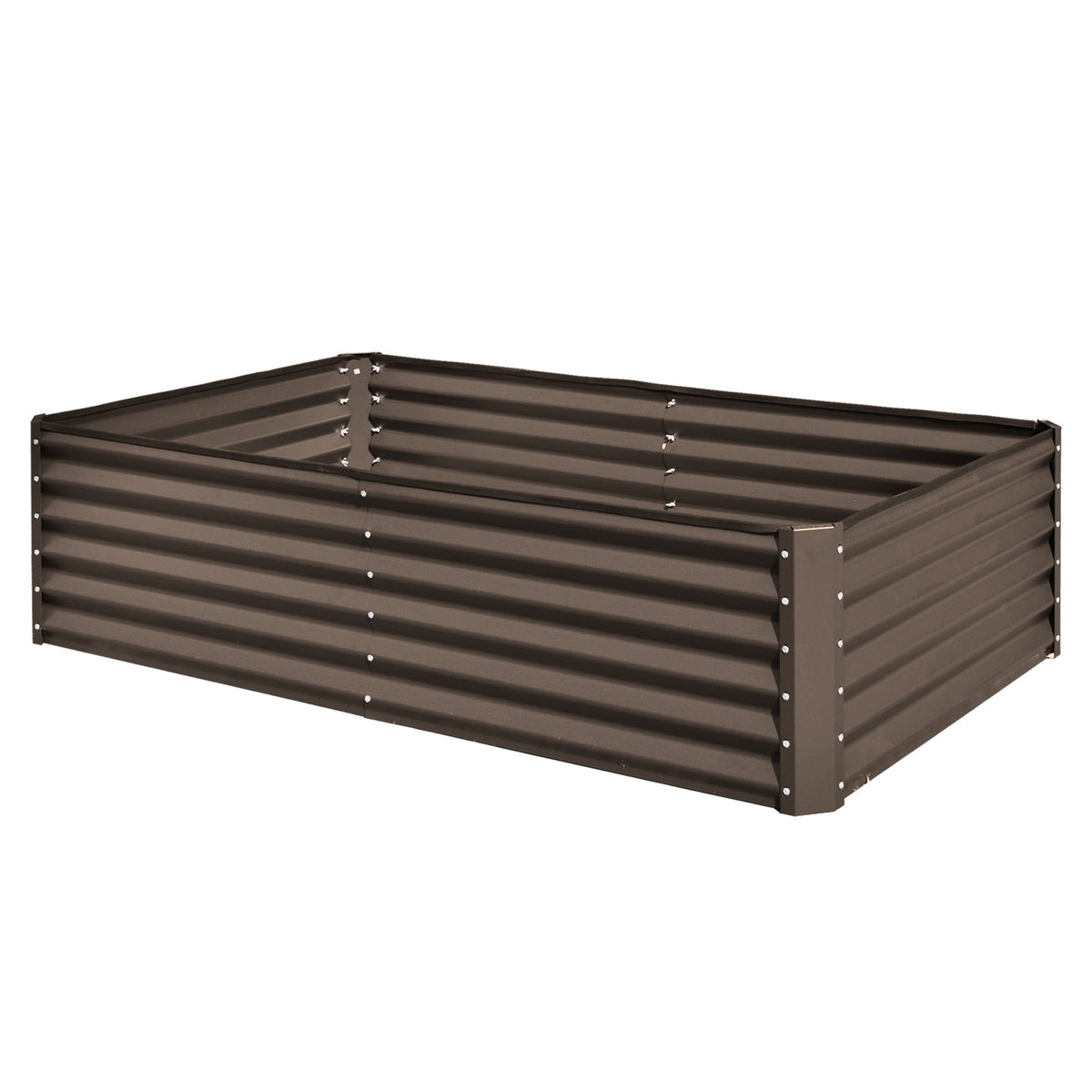 Galvanized Raised Garden Bed with Durable Metal Construction - Brown or Dark Gray
