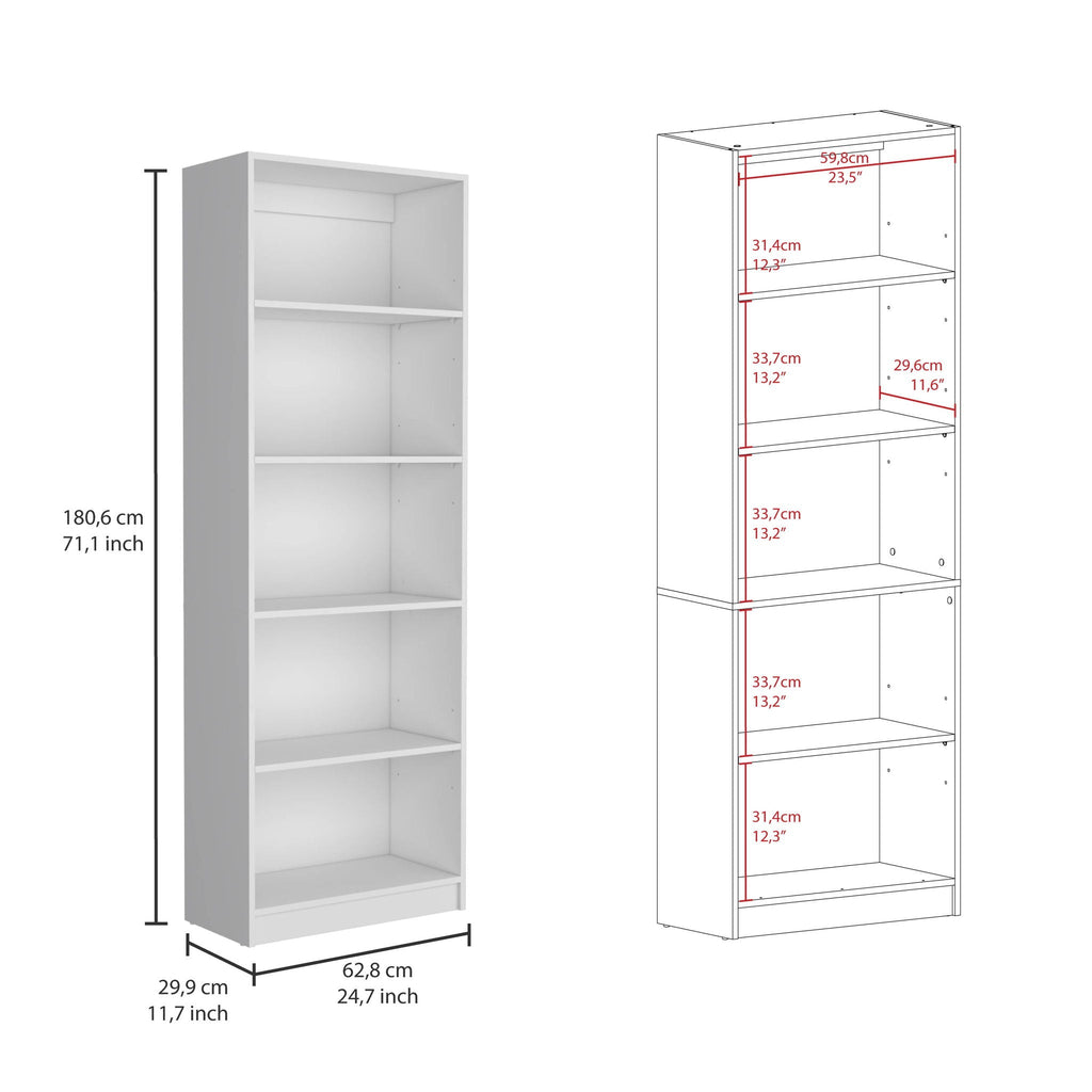3 Piece Living Room Set with Bookcases - Spacious Design - White