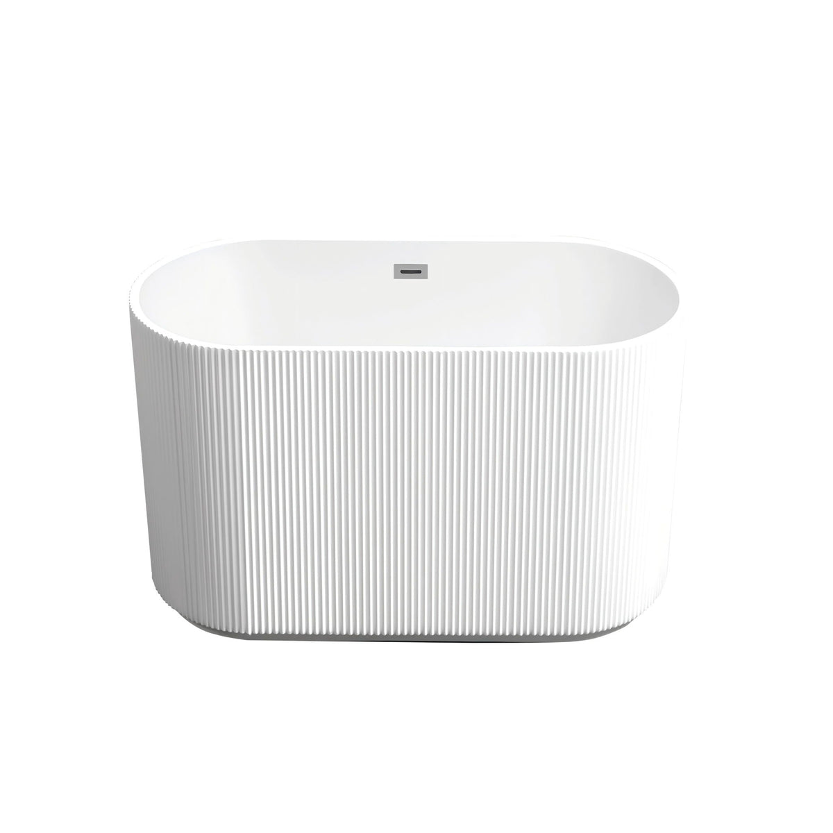 Linear Freestanding Soaker Tub with Double-Wall Acrylic - White