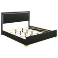 Marceline Wood Eastern King LED Panel Bed Black