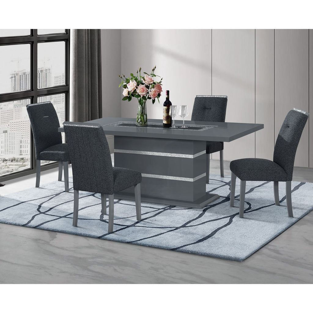 Ariya Dining Table with High Gloss Finish - Dark Gray or White