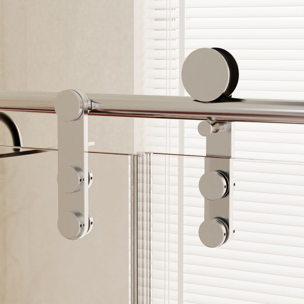 Frameless Single Sliding Shower Doors With Towel Rail & Handle