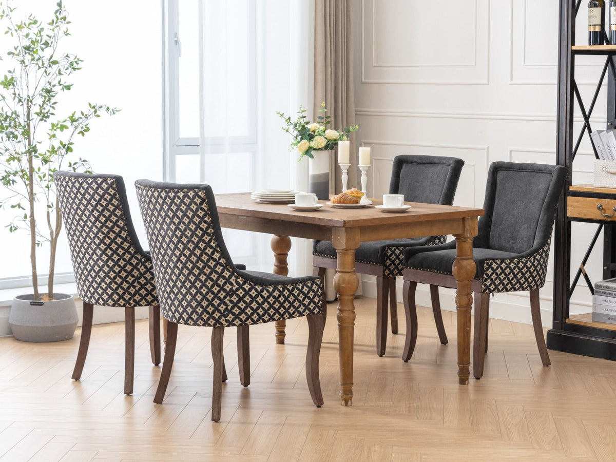 Ultra Side Dining Chair Set with Solid Wood Legs - Multiple Colors