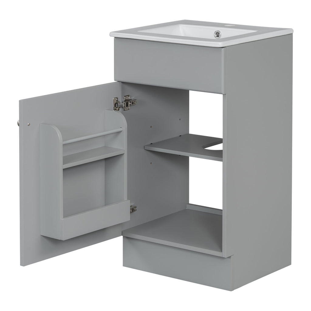 Bathroom Vanity with Sink and Adjustable Shelf - Multiple Colors