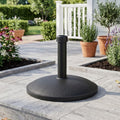 Black Round Outdoor Umbrella Base with Concrete Core - 35 lb