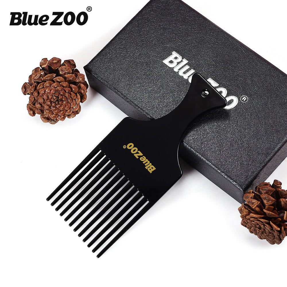 Thin Black Tough Blue ZOO Men's Retro Oil Head Big Back Mohawk Modeling Airplane Head Stylist Comb