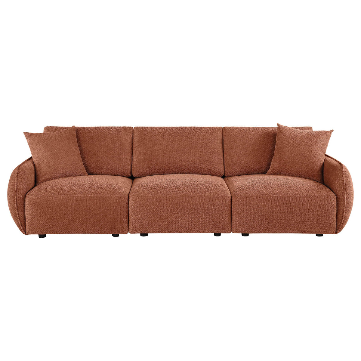 Elysia Chenille Upholstered Modular Lounge Sofa Coral