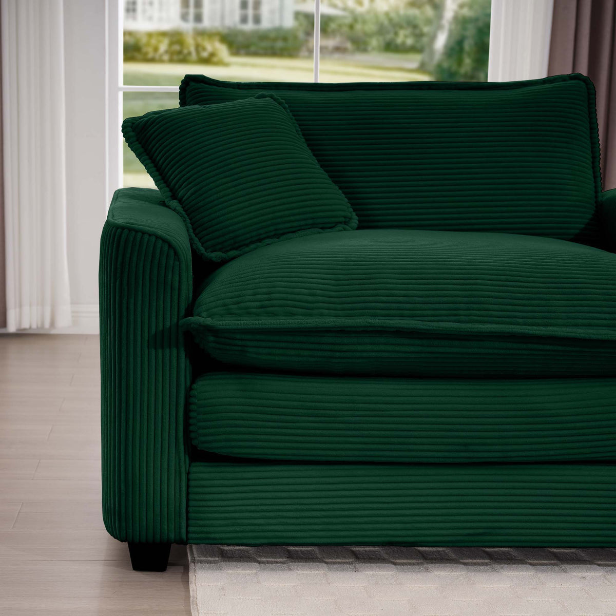 Modern Upholstered Deep Seating Loveseat with 4 Pillows - Multiple Colors