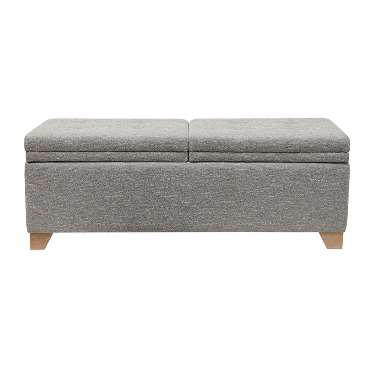 Soft Close Upholstered Storage Bench with Split-Top Access - Dark Gray