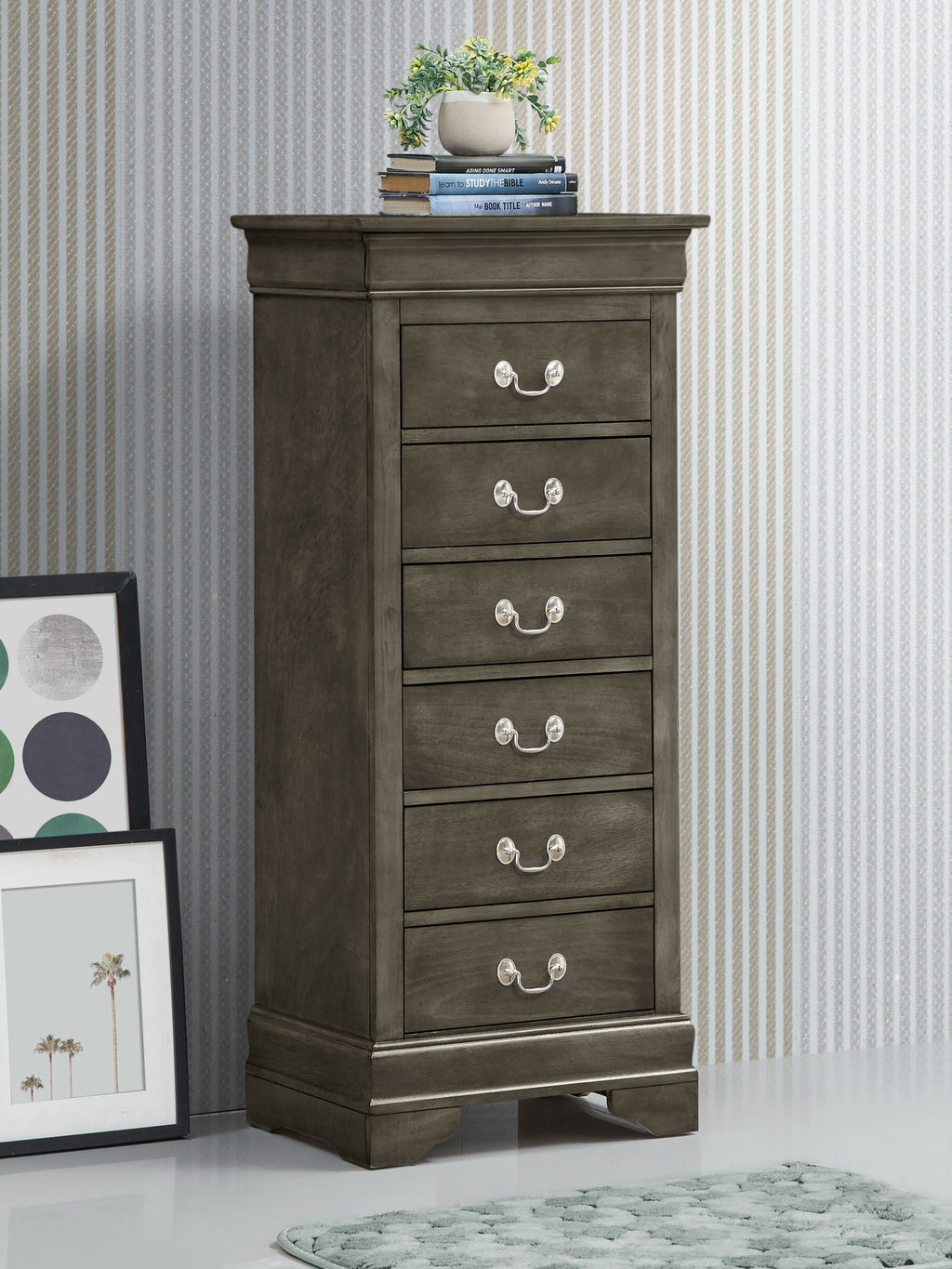 Traditional Style Lingerie Chest with Carved Base - Multiple Colors