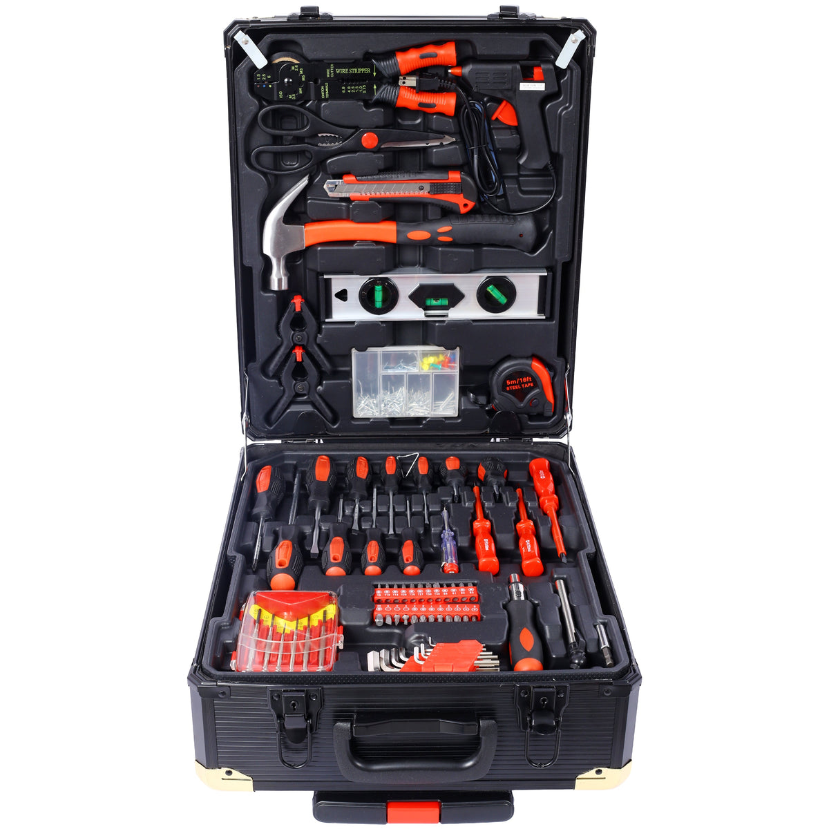 969pcs Home Repair Tool Set Kit with 4-Drawer Storage Case - Black