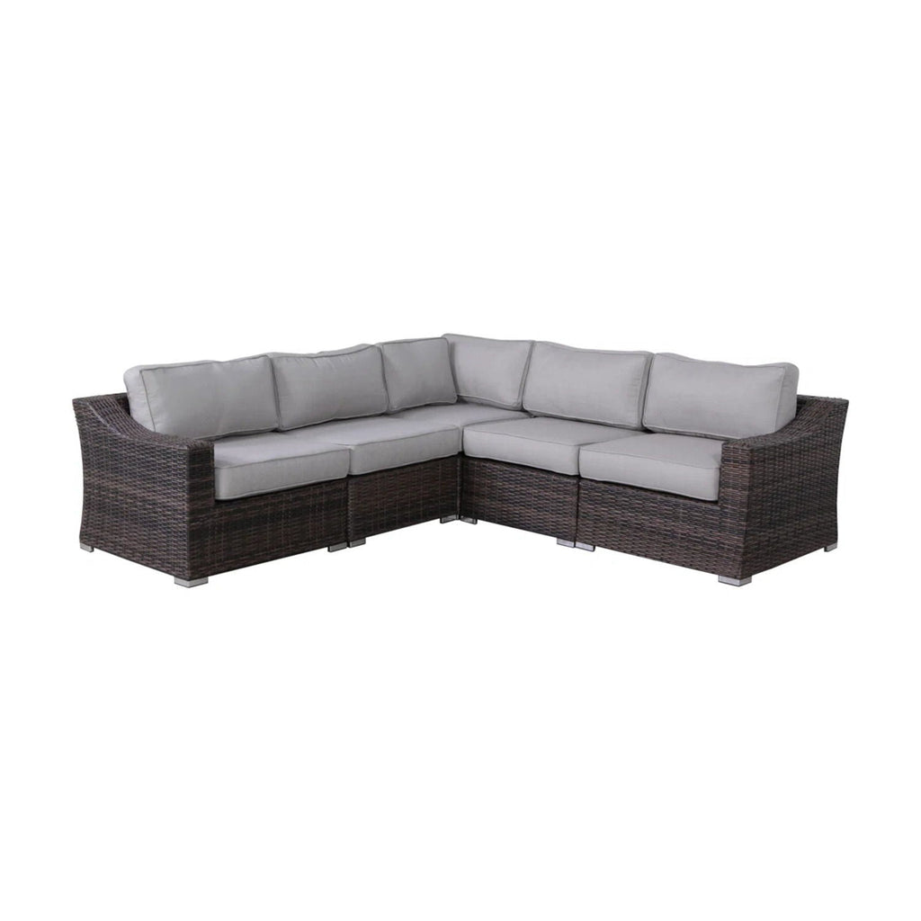 Outdoor Rattan Wicker Sectional Seating Group with Cushions – Gray or Dark Brown