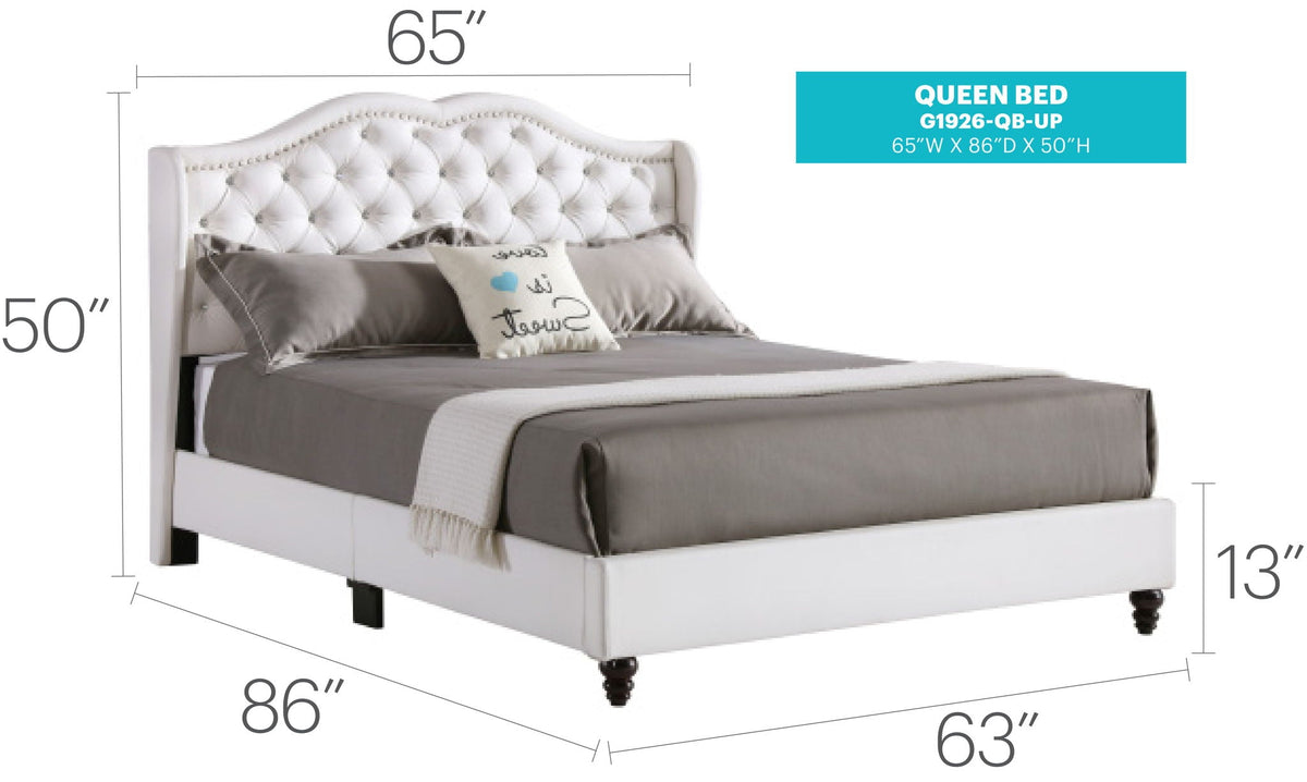 Transitional Upholstered Bed with Jewel Tufting – Multiple Colors